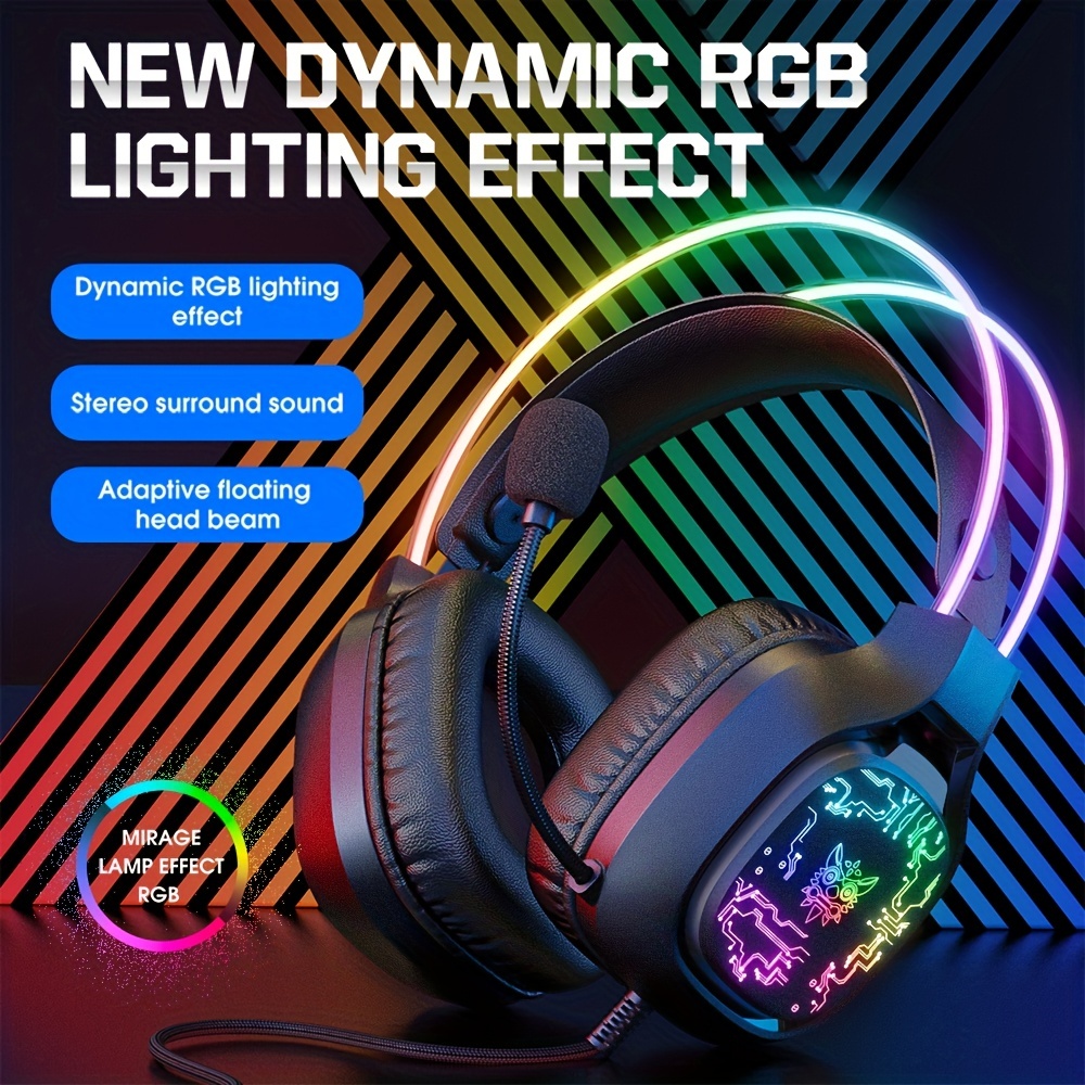 Gaming Headset Rgb - PC PS4 Xbox PS5 için gürültü
