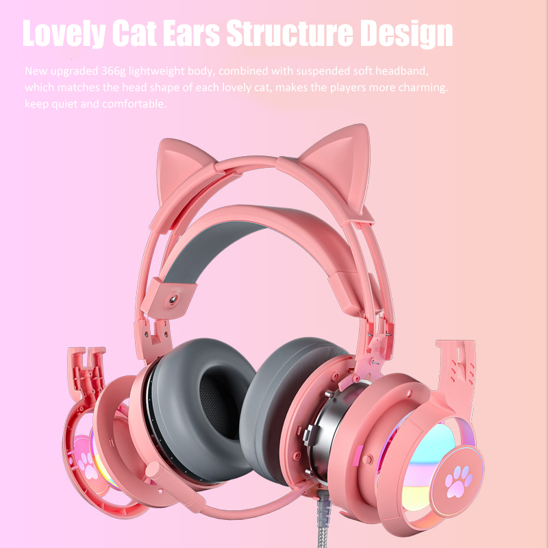 Sevimli kedi kulak oyun mikrof - Gaming Headset Rgb incelemesi ve fiyatı